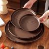 Imitation Wood Grain Tray, Round Tea Tray, Tea Cup, Water Cup Storage Tray, Coffee Shop, Bread Cake Tray, Fruit Tray