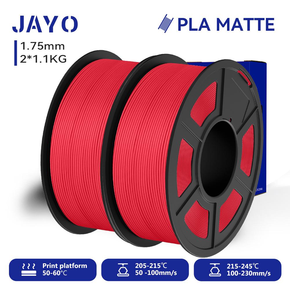 JAYO 2Rolls 3D HS Matte PETG /PLA Matte/HS PLA matte(=PLA Classic) Printer Filament 1.75mm Neatly Wound & Non-toxic PLA for 3D