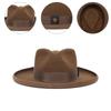Wool Fedora Western Crimping Wide Brim Hat for Women Men Photo Props Western Fedora for Men Women Unisex Wear