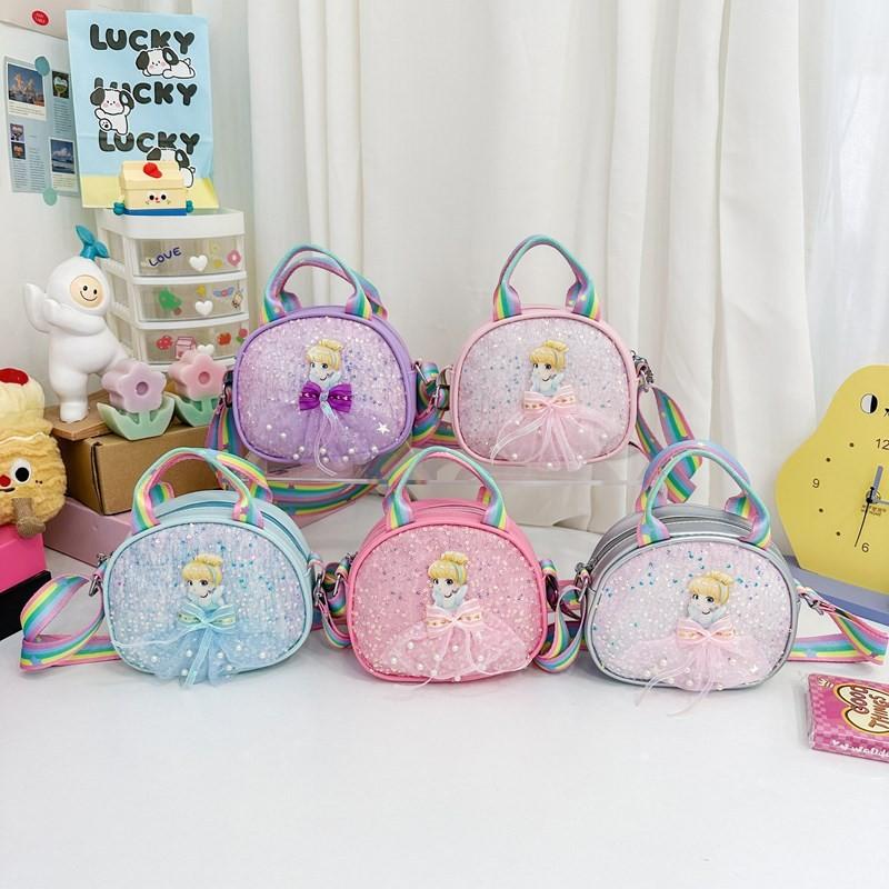 Adorable Japanese Style Gender Neutral Kids Shoulder Bag With Cute Bow And Sequins