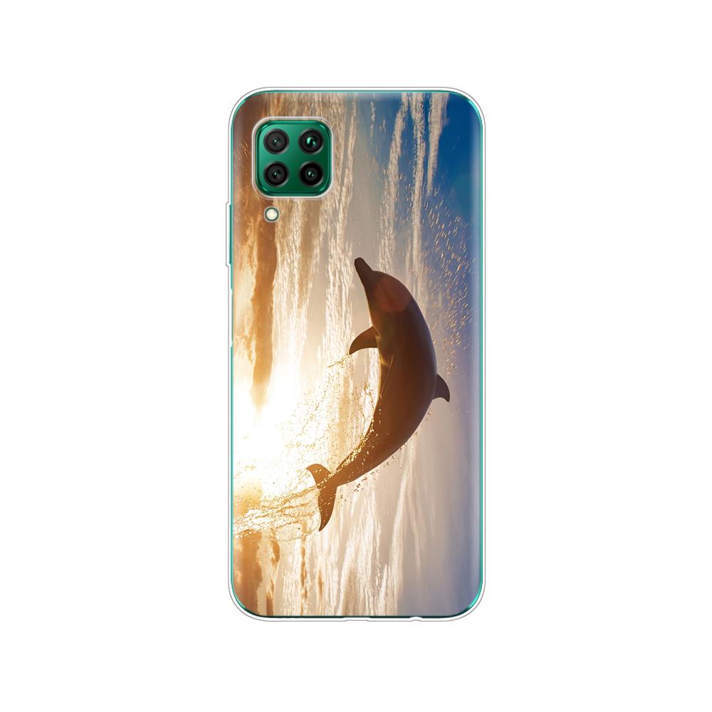 Чехол для huawei p40 lite E p40 pro P smart 2020 Чехол для huawei Y5P Y6P Y7P Y8P Y6S Y9S NOVA 5T дельфин танцует и прыгает
