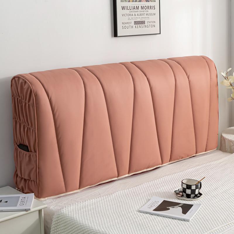 Luxury All-inclusive Thicken Quilted Headboard Cover Technology Cloth Bed Head Cover Solid Color Dust Protector Cover Easily Clean Headboard Cover