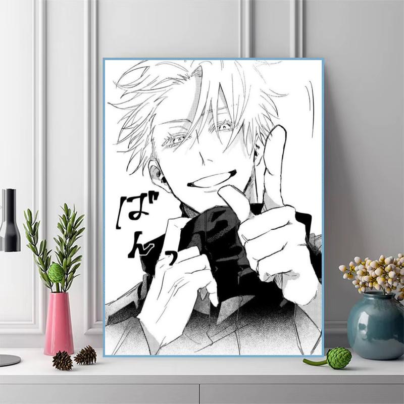 jujutsu Kaisen 100% Round Full Drill 5D DIY Diamond Painting Embroidery Cross Stitch Rhinestone Décor toilet 3 piece set