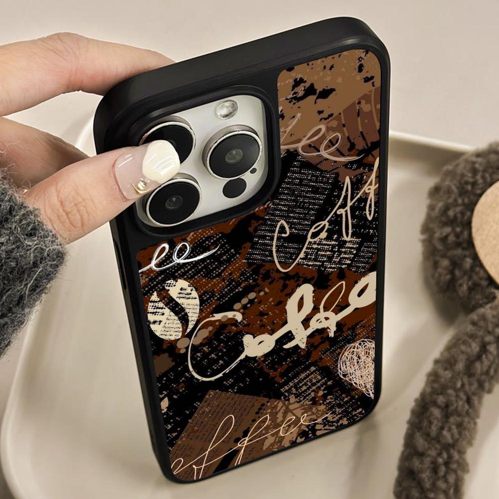 Coffee Beans Matte Surface Mobile Phone Case for iPhone 17 16 15 14 13 12 11 Air Pro Max Plus Colorful Cover