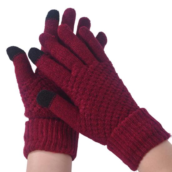 Winter Gloves for Women Elastic Touch Screen Warm Gloves Thermal Knit Fleece Lined Gloves for Cold Weather