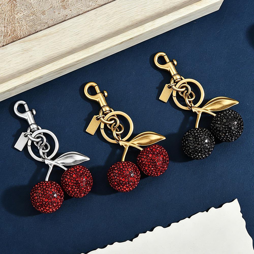 Accessories Full Diamond Cherry Bag Keychain Fruit Cherry Fashion Pendant