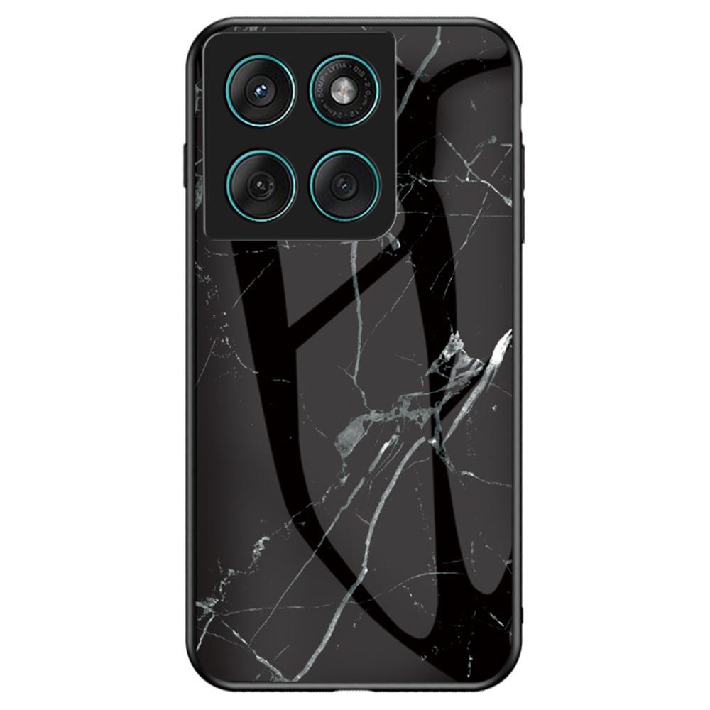 For Motorola Edge 60 Fusion 5G/Edge 60 5G Case Marble Pattern Tempered Glass+PC+TPU Protective Phone Cover