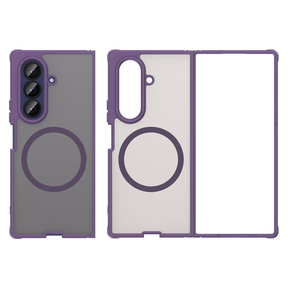 Magnetic Phone Case for Samsung Galaxy Z Fold 7 360 Full Body Protection Transparent PC Magsafe Wireless Charging Cover Fold7