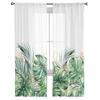 Ins стиль тропические растения пальмовый лист банановый лист прозрачные шторы спальня гостиная вуаль оконные шторы тюлевые шторы детская комната