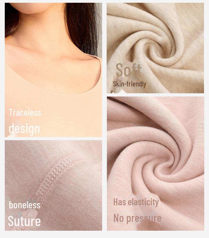 Женское антибактериальное термобелье из шерсти - бесшовный шелк, акрил, кашемир для осени и зимы