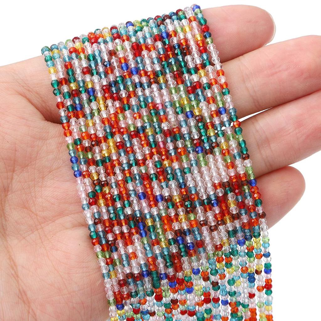 36cm Mini Glass Loose Beads Plated Color Faceted Beads For Jewelry Making DIY Necklace Bracelet Earring