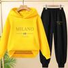 Children Hoodie Tracksuit Autumn Winter Letter Graphic Sweatshirt Pant Suit Boy Girl Fashion Sport Two Pieces Set
