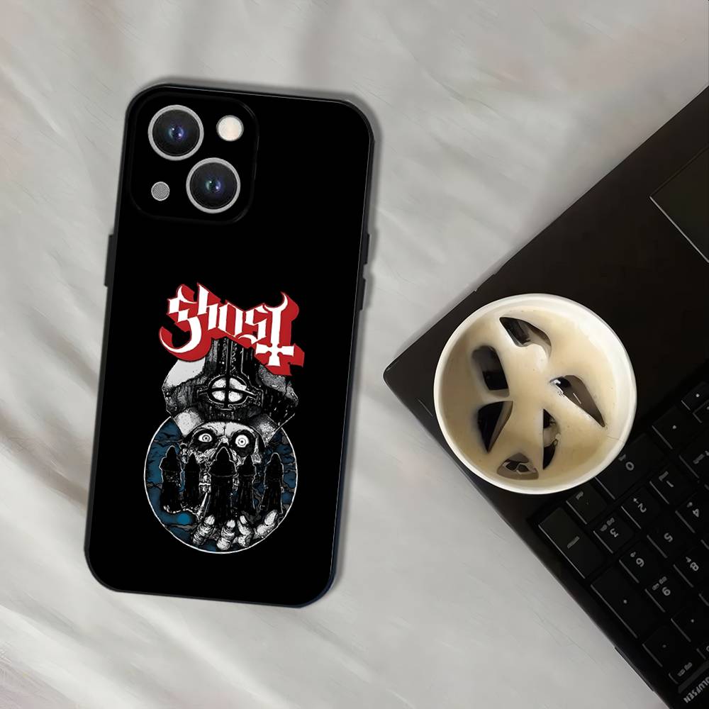 Чехол для телефона Ghost Heavy Metal Band для iPhone 17,16,15,14,13,12,11,Pro,XS,Max,XR,Plus,E,SE4,Mini Черный Мягкий Чехол
