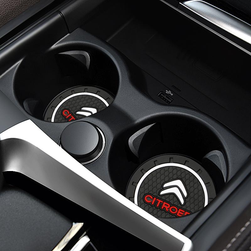 MGHK6 Car Coaster Water Cup Bottle Holder Anti-slip Pad Mat For Citroen C3 C5 AIRCROSS C5X C4 Cactus e-C4 X e-C3 Berlingo C-Elysee C1