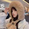 Baotou Hat Women's Winter Cold Protection and Ear Protection Plush Hat Mongolian Hat Thickened Outdoor Riding Windproof Lei Feng Hat