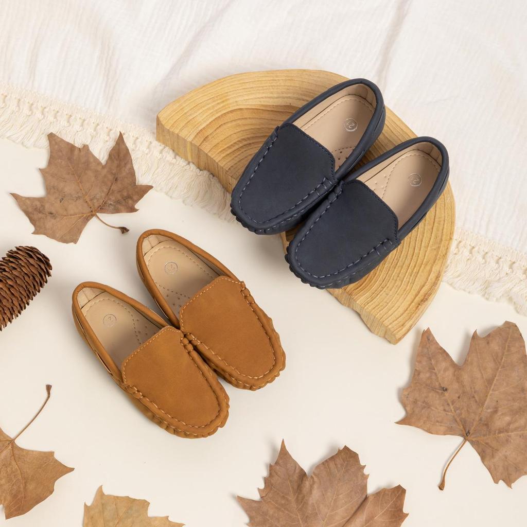 Модные повседневные кожаные туфли для мальчиков в корейском стиле с нескользящей подошвой - мягкая подошва, удобные для осени и зимы