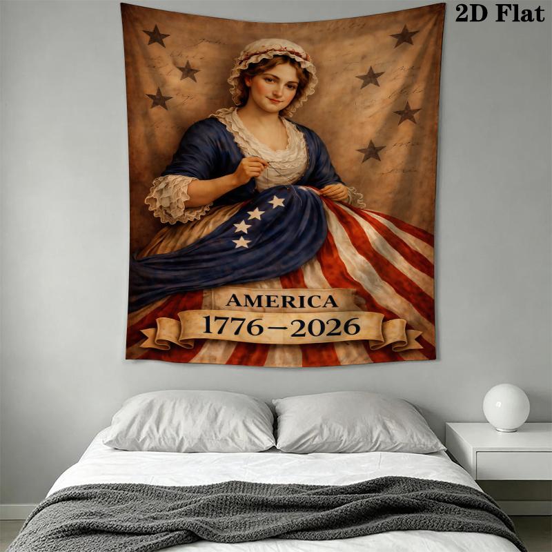 America 250 Wall Tapestry Aesthetic Wall Hanging Printed Fabric Blanket Decorative Tapestries for Bedroom Living Room Home Decor