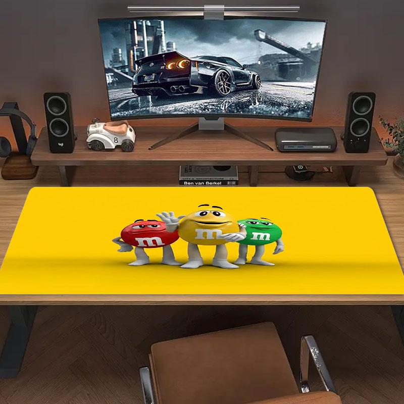 Коврик для мыши M&M's большого размера, большая подушка для игрового стола, нескользящий коврик XXL для ноутбука, планшета, игровая подкладка для мини-ПК с заблокированным краем