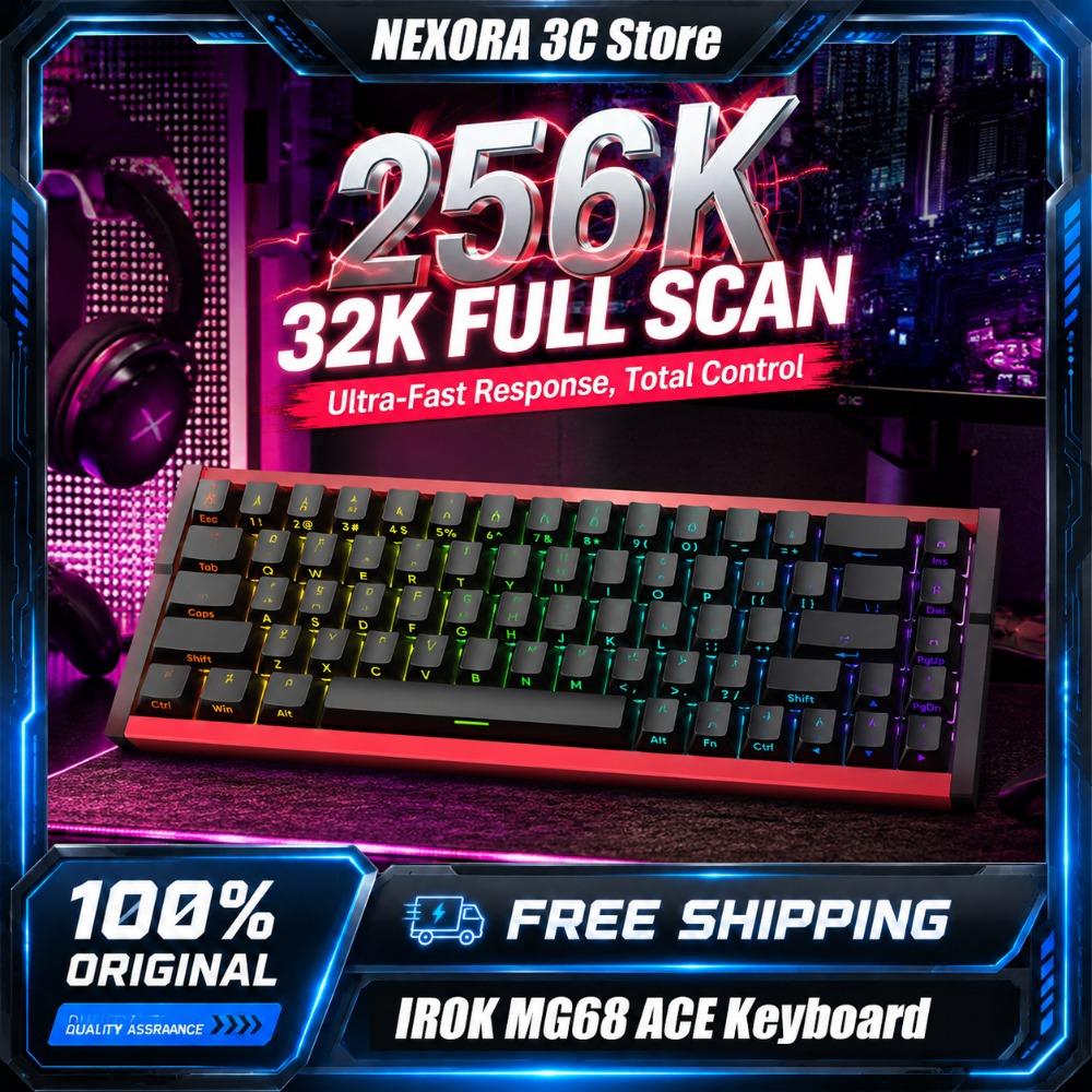 IROK MG68 ACE Magnetic Switch Mechanical Keyboard 8K Polling Rate Rapid Trigger 0.001mm SOCD Hall Effect Gaming Keyboards