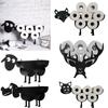 Metal Iron Cute Dog Sheep Animal Shape Decorative Toilet Paper Rack Free Standing Toilet Tissue Bathroom Storage Roll Paper Rack