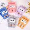 New Winter Cartoon Rogue Rabbit Children's Half-finger Covered Warm Student Homework Homework Open-finger Velvet Thickened Gloves