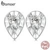 Женские серьги-гвоздики BAMOER из стерлингового серебра 925 пробы с каплями воды, блестящие серьги с цирконом, подарок на день Святого Валентина, изысканные ювелирные изделия