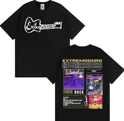 Rock Band EXTREMODURO Тур 2025 Футболка с принтом Мужская Женская Мода Винтаж Короткий рукав Футболки Самые продаваемые Худи Оверсайз Мягкие