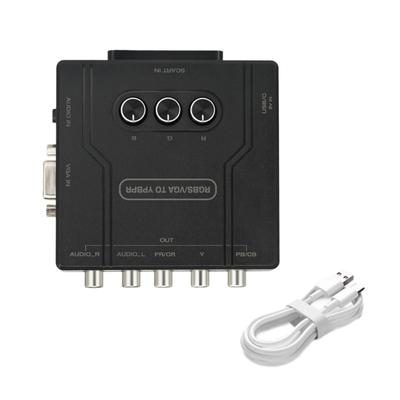 Конвертер RGBS SCART VGA в YPBPR компонентный Адаптер для консолей Поддерживает одноканальную регулировку цвета для игровых консолей