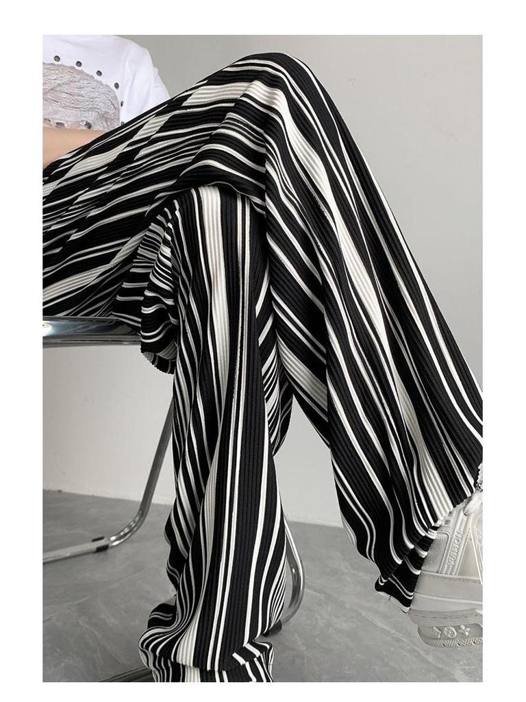 Мужские модные летние брюки Ice Silk с узором «зебра» — высококачественный свободный драпированный дизайн