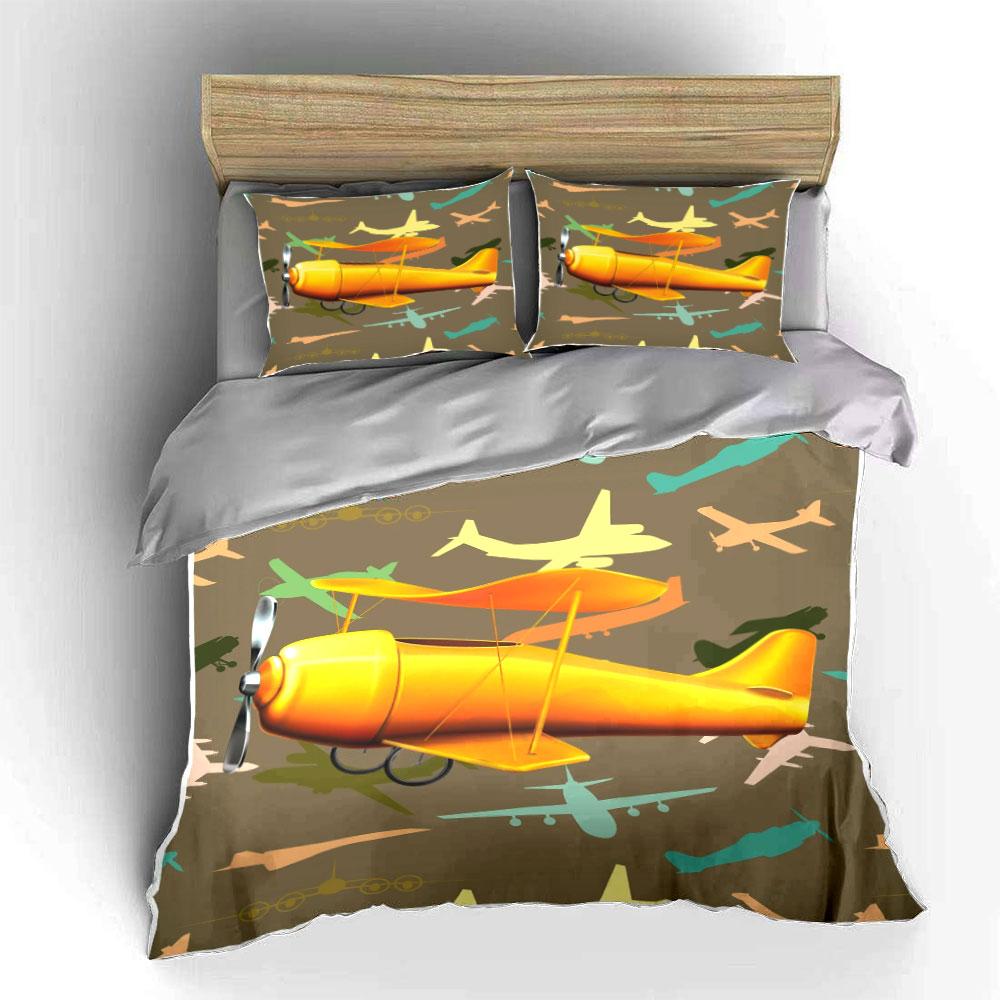 Airplanes in vibrant colors. Bedding sets Duvet cover sets Duvet covers Pillowcases(1*Duvet Cover 2*Pillowcases without duvet insert)