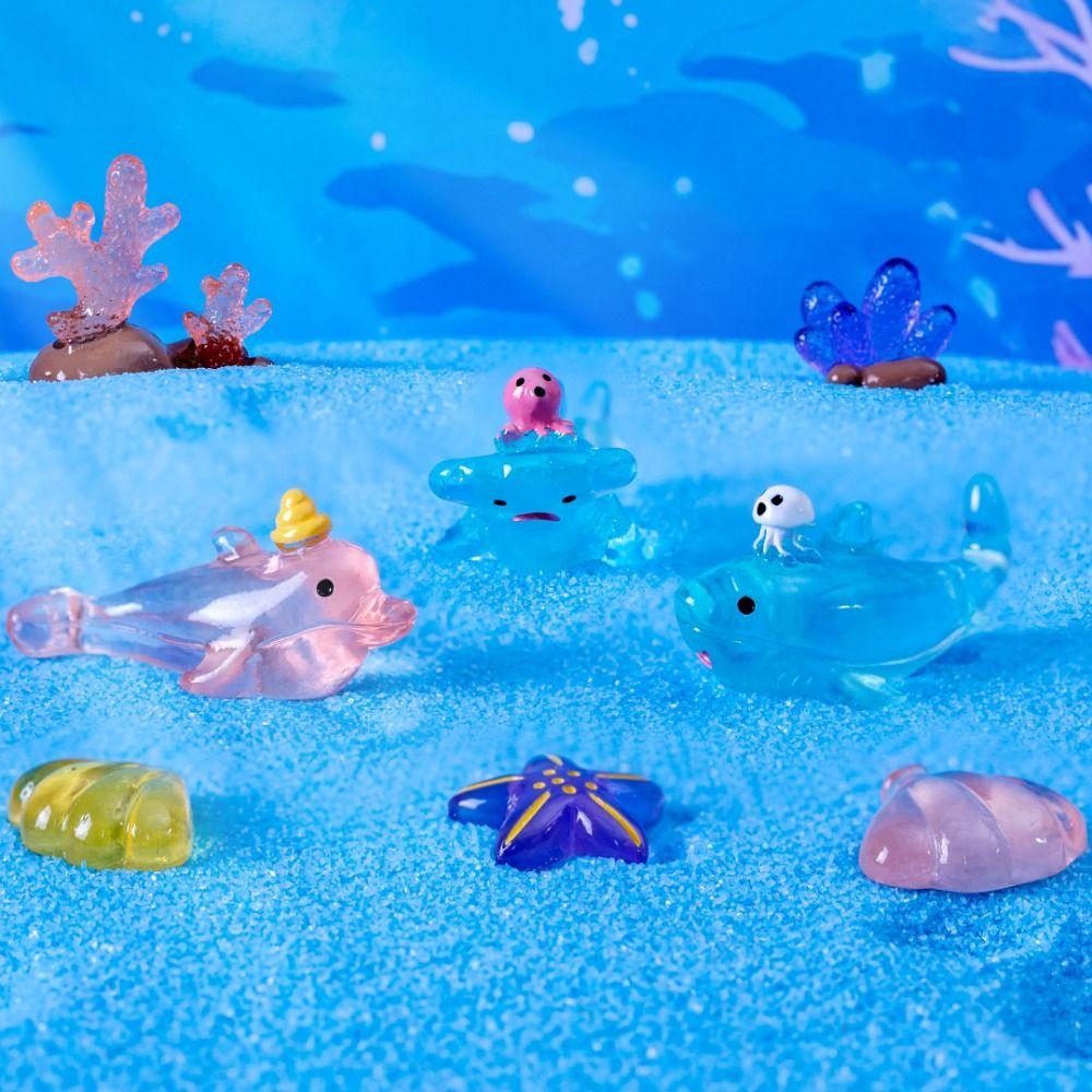 Фигурка кита из смолы, миниатюрные декоративные украшения для морских животных, декор для аквариума