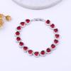 Korean Version Heart-shaped Gemstone Bracelet with Full Diamond and Platinum Plating