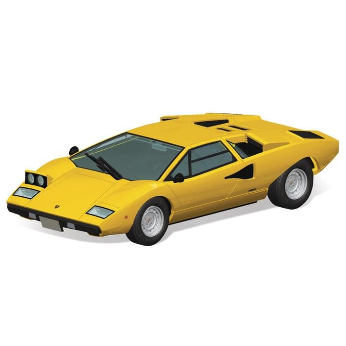 AOSHIMA 1/32 Серия Snap Kit Lamborghini Countach LP400 (желтый) Пластиковая модель, окрашенная на заводе 20-B