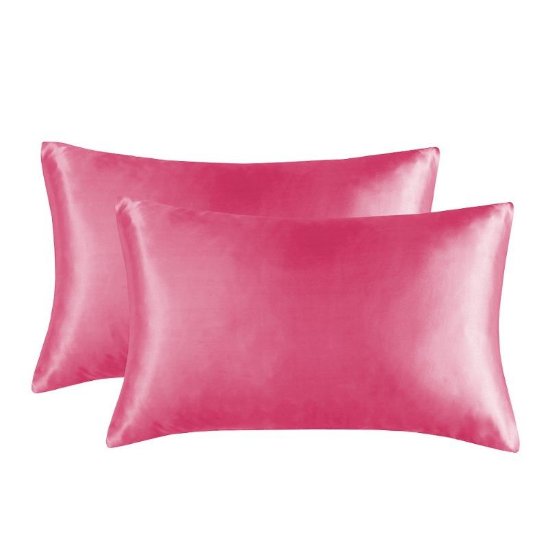 One Set Solid Color Double-sided Silk Pillowcase Mulberry Silk Ice Silk Beauty Pillowcase Single Silk Broadside Pillowcase