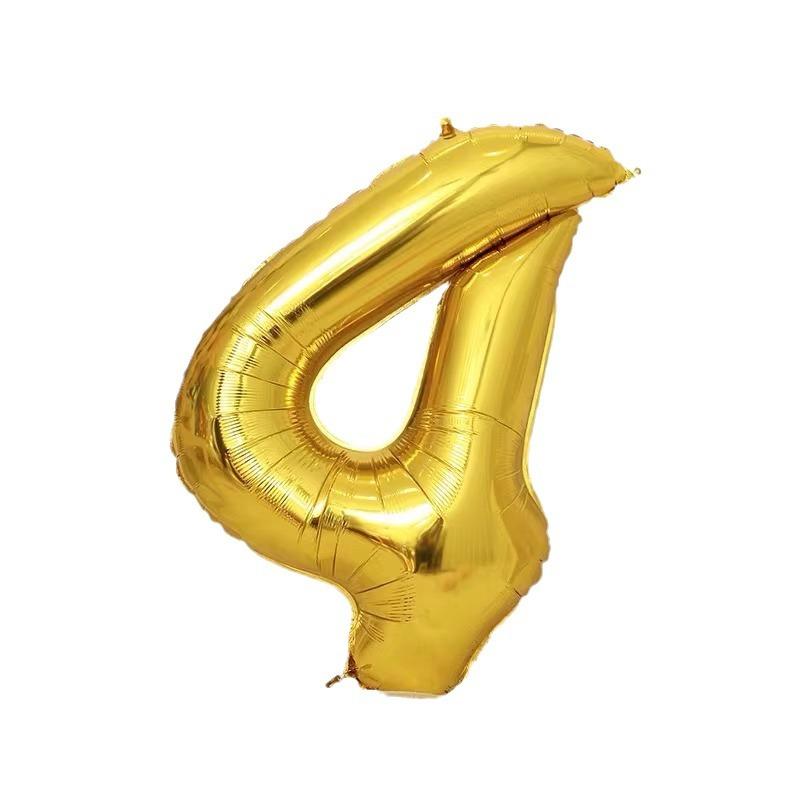 32-Inch Golden Digital Balloon Photo Boys And Girls Children Birthday Baby Party Scene Decoration