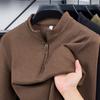 Модная осенне-зимняя новинка, двухсторонний вельвет, удобная футболка с длинным рукавом, высокого класса, мужская, оригинальный бренд, теплая, на молнии