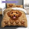 Poodle Marejus Dog Pattern Bedding Quilt Set Quilt Cover Pillowcase Home Decoration Gift (1 * duvet cover + 2 * pillowcase, without core)