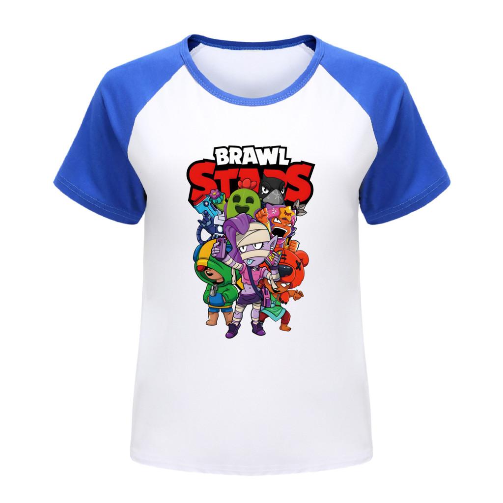 4094 Футболка с принтом Brawl Stars для мальчиков и девочек, с рукавами реглан