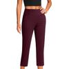 Women's Fashionable Solid Color Straight Leg Pants With High Waist Button Pockets And Elastic Waist Casual Pants