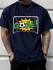 Unisexs Trendy Summer Crew Neck Tee Colorful Goal Football Burst Graphic Soft Breathable Casual Short Sleeve Loose Fit Sport Top