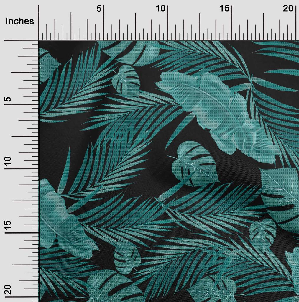 oneOone Хлопковая гибкая темно-бирюзовая зеленая ткань, принадлежности для квилтинга с тропическими листьями, ткань для шитья с принтом в ярдах, 40 дюймов