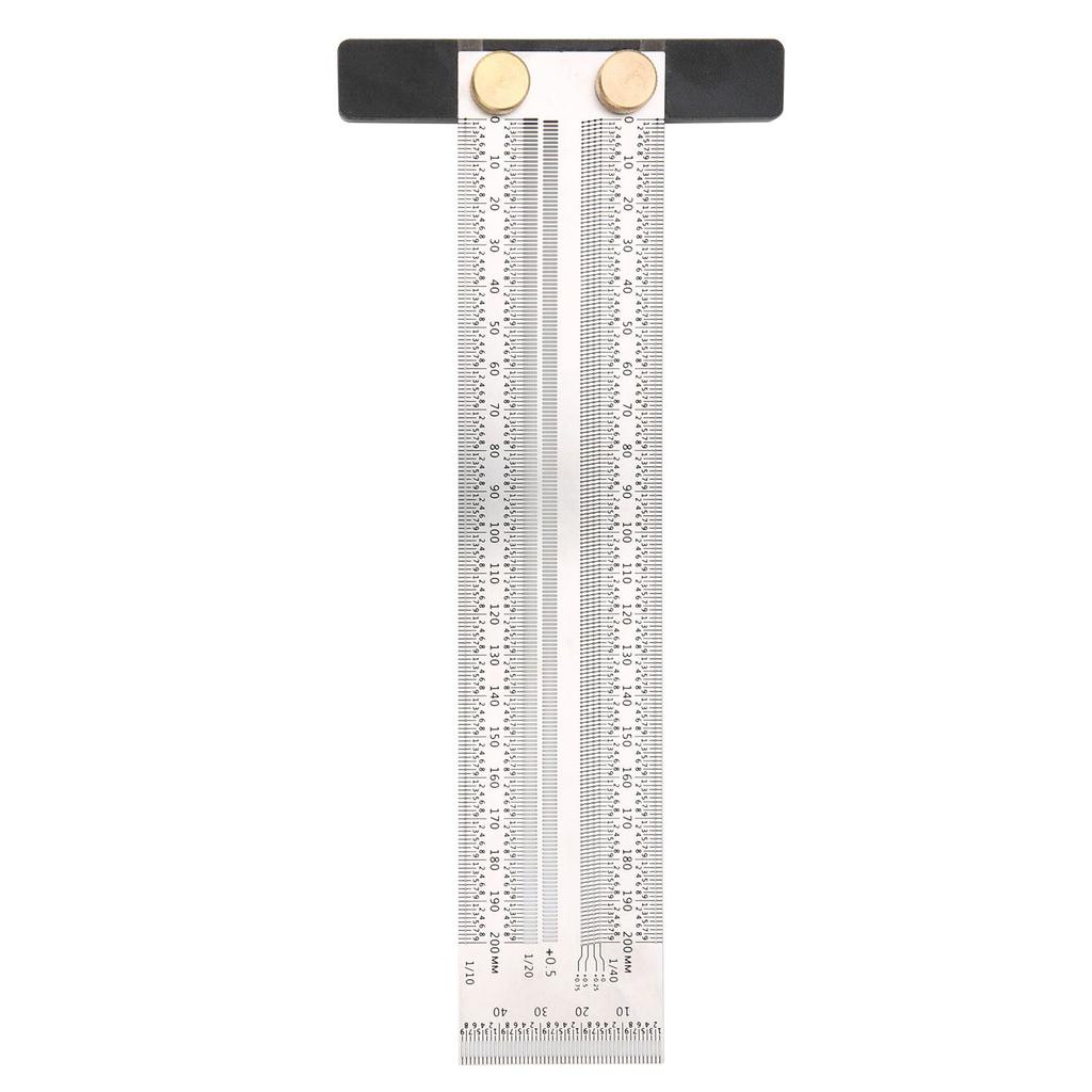 200mm Woodworking Stainless Steel T Ruler Marking Ruler DIY Measuring Scribe Line Tool