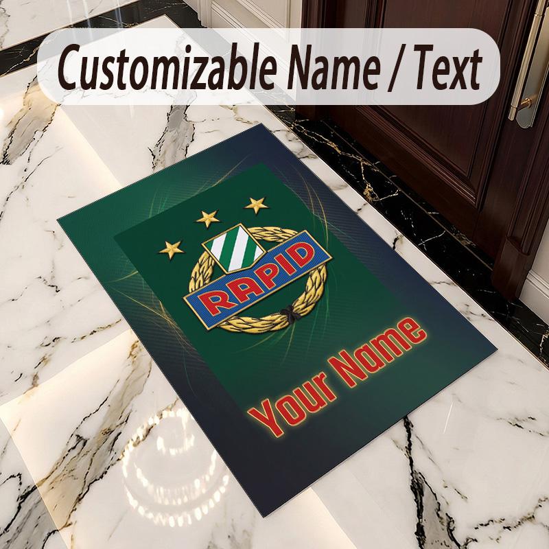 Crystal Velvet Rug Rapid Wien FC Print Custom Name Text Floor Mat Home Decor