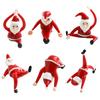 Santa Claus Yoga Glass Ornament Desktop Art Figurine Healthy Humorous Holiday Decor Glass Art Ornament