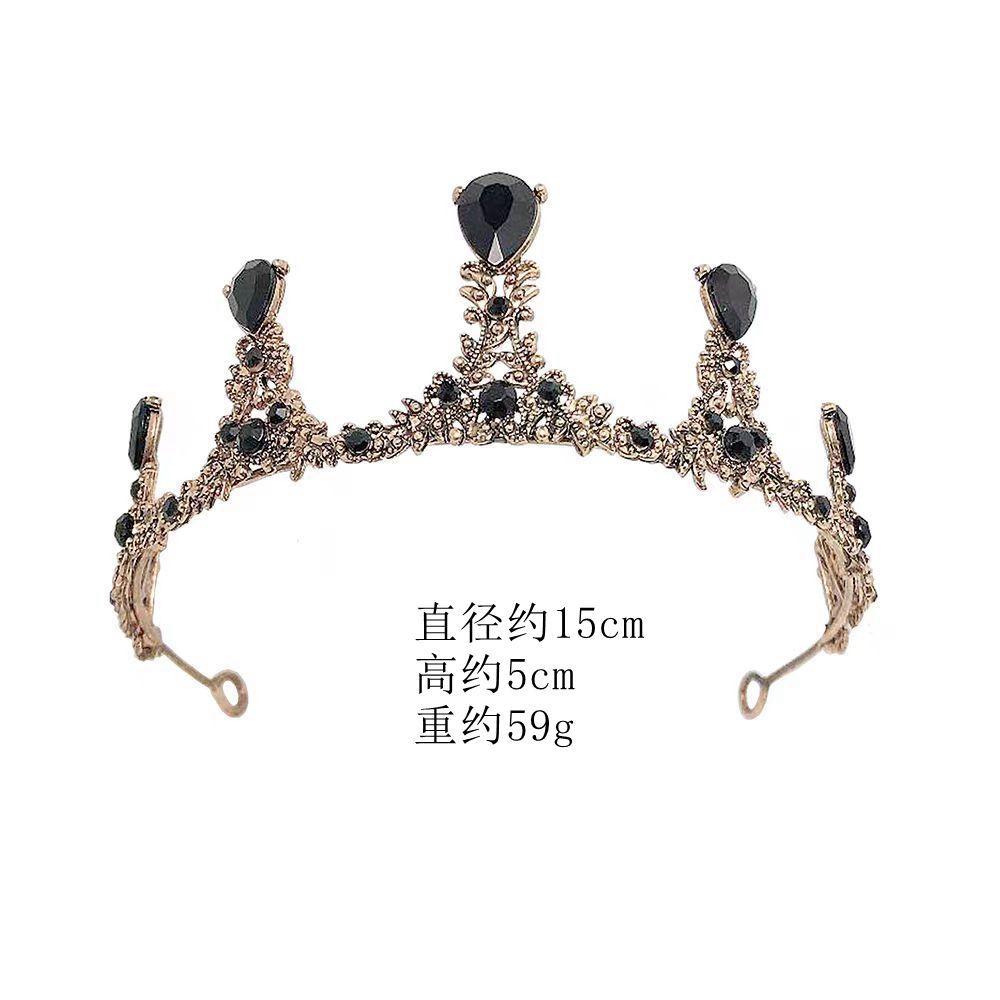 Birthday Crown Baroque Premium Muse Hepburn Style Wedding Bride Black Crown Headgear Princess Hair Accessories