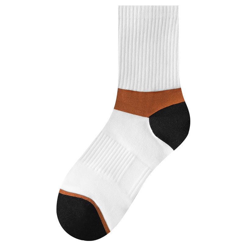 5/10 пар весенних носков, мужские полосатые носки средней длины, впитывающие пот дезодорирующие модные спортивные носки