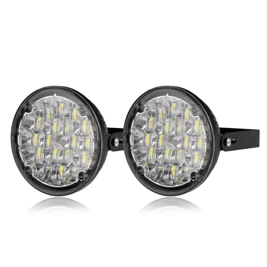 2 шт. 18 светодиодов Дневной ходовой огонь для автомобиля Противотуманная фара DRL 6500K Белый