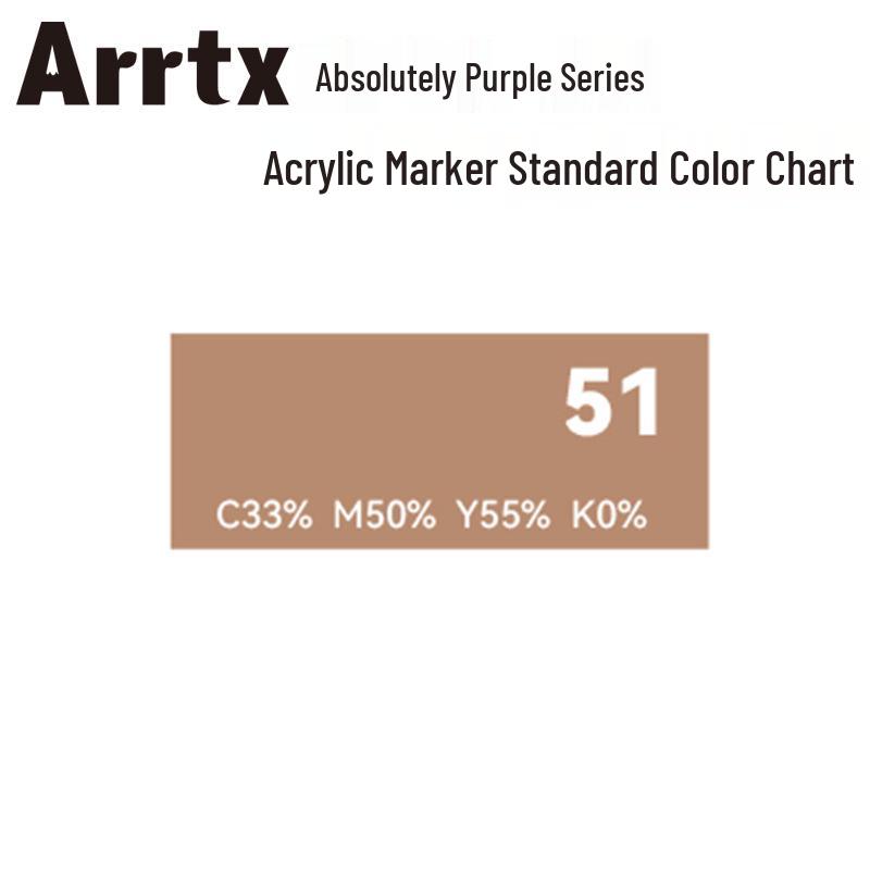Arrtx Ataishi Акриловый маркер с мягким наконечником, 1 шт., Абсолютно фиолетовый, Стиль A/B, 30 цветов, Водонепроницаемый, Быстросохнущий, Непрозрачный.