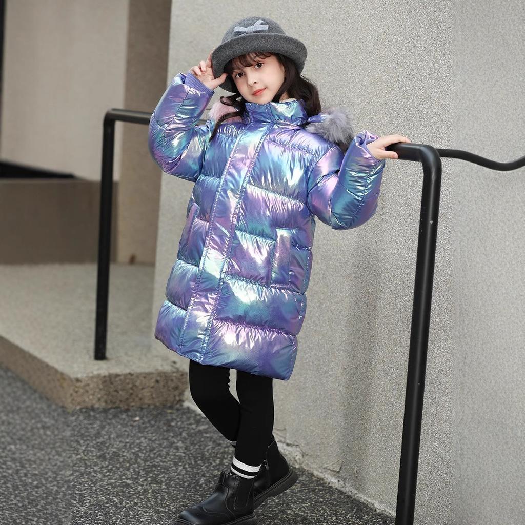 Зимняя хлопковая одежда для девочек Новая зимняя пуховая хлопковая одежда Детские куртки Глянцевые хлопковые куртки Мода