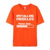 Summer Tshirts Installing Muscles Please Wait Loading Bar Funny Print T Shirt Men Women Loose Cotton Short Sleeve